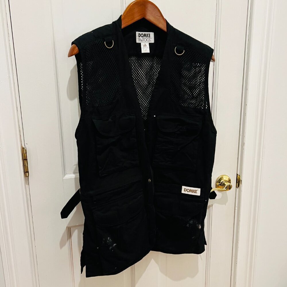 Domke PhoTOGS Utility Photo Vest Medium Black Mesh 13 Pockets Professional Zip - Picture 12 of 16